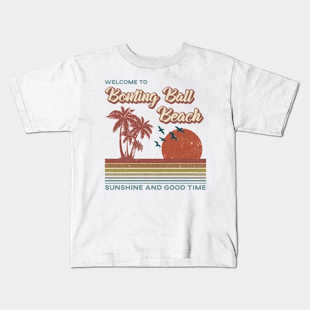 Bowling Ball Beach Retro Sunset - Bowling Ball Beach Kids T-Shirt by Mondolikaview